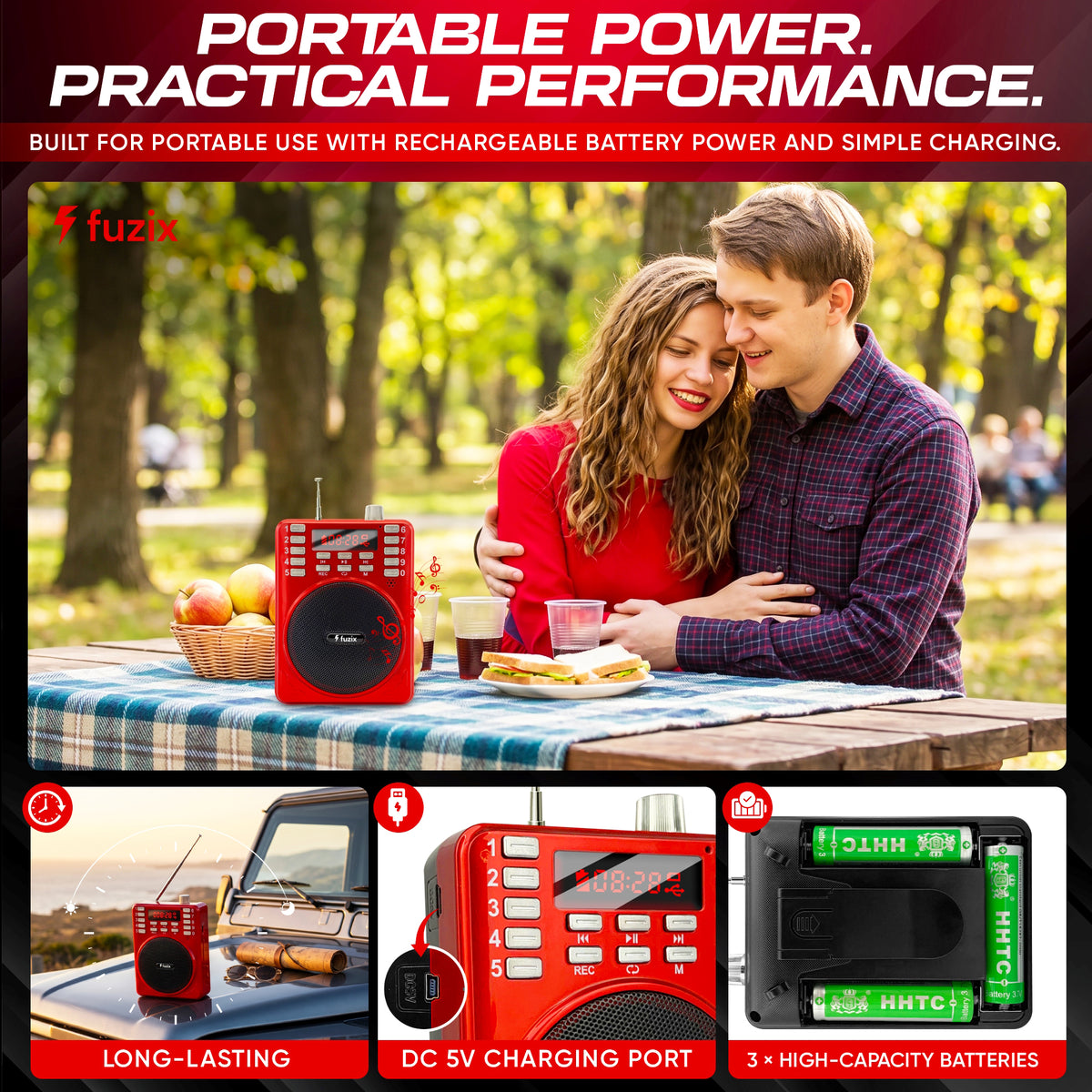 Fuzix Z-127 Portable Bluetooth Speaker & Voice Amplifier with Headset Mic, FM Radio