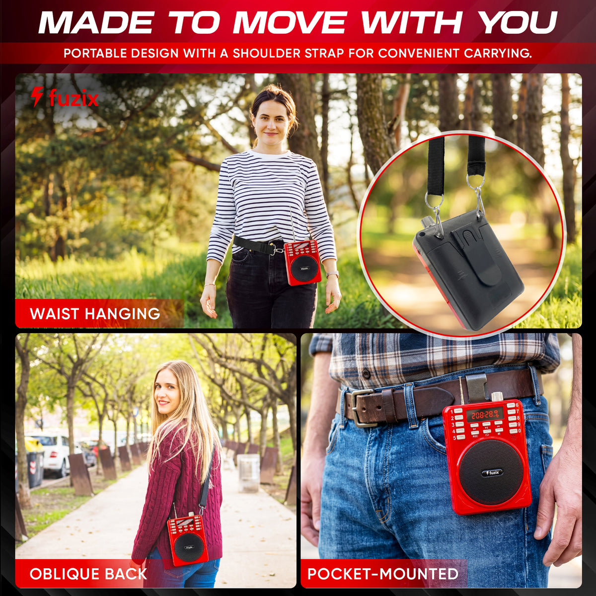 Fuzix Z-127 Portable Bluetooth Speaker & Voice Amplifier with Headset Mic, FM Radio
