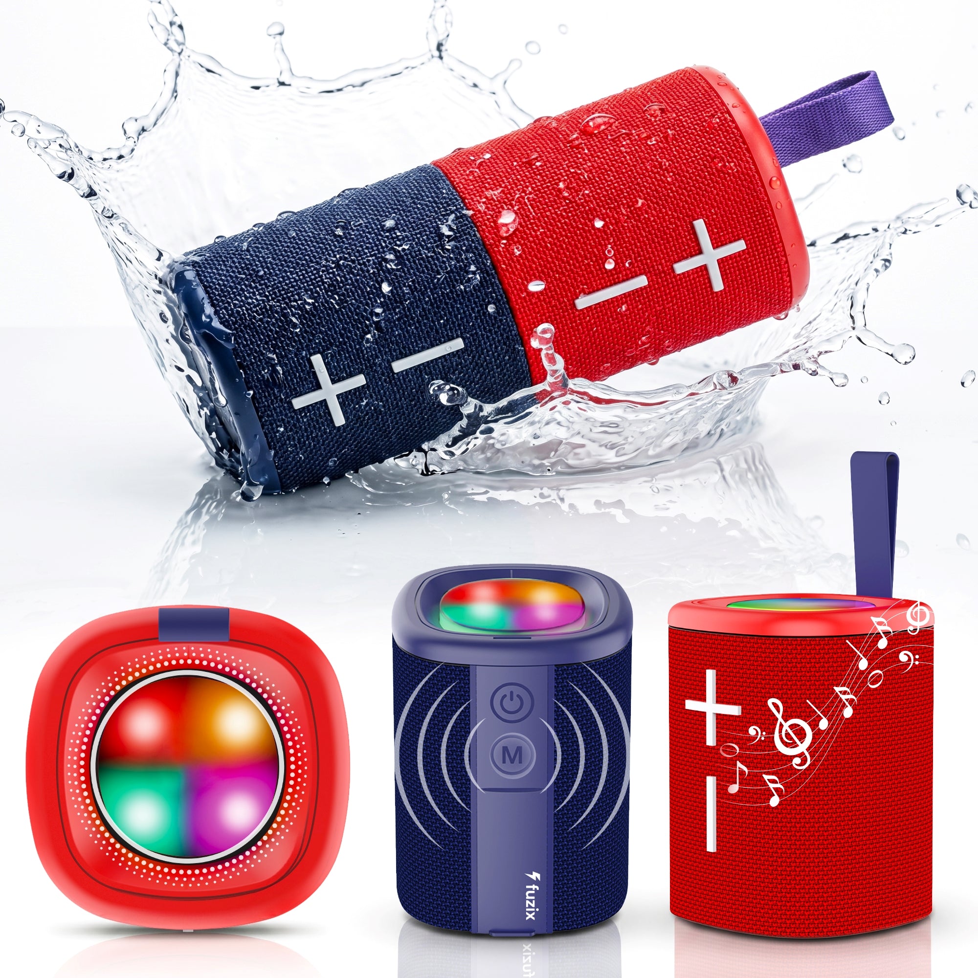 Fuzix Remix 2-in-1 Magnetic Bluetooth Speaker – 20W Wireless Stereo, IPX6, 12H Playtime