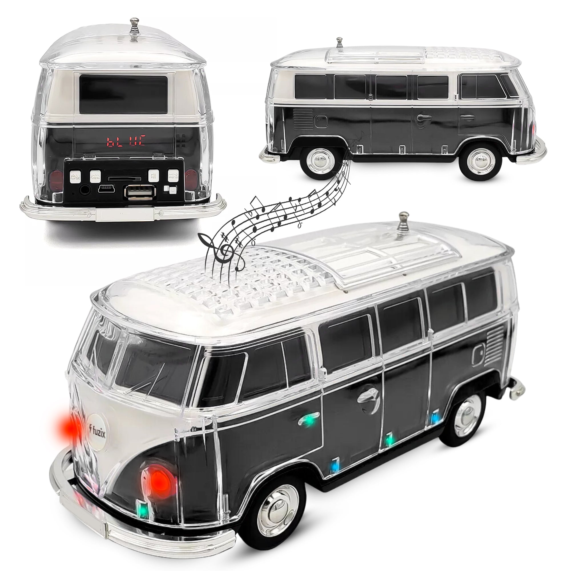 WS-267 Bluetooth Speaker Car Replica Retro Ride with FM Radio, USB, SD, AUX Input LED