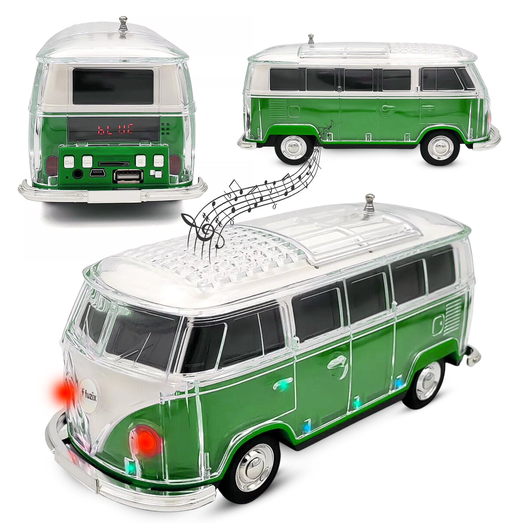 WS-267 Bluetooth Speaker Car Replica Retro Ride with FM Radio, USB, SD, AUX Input LED
