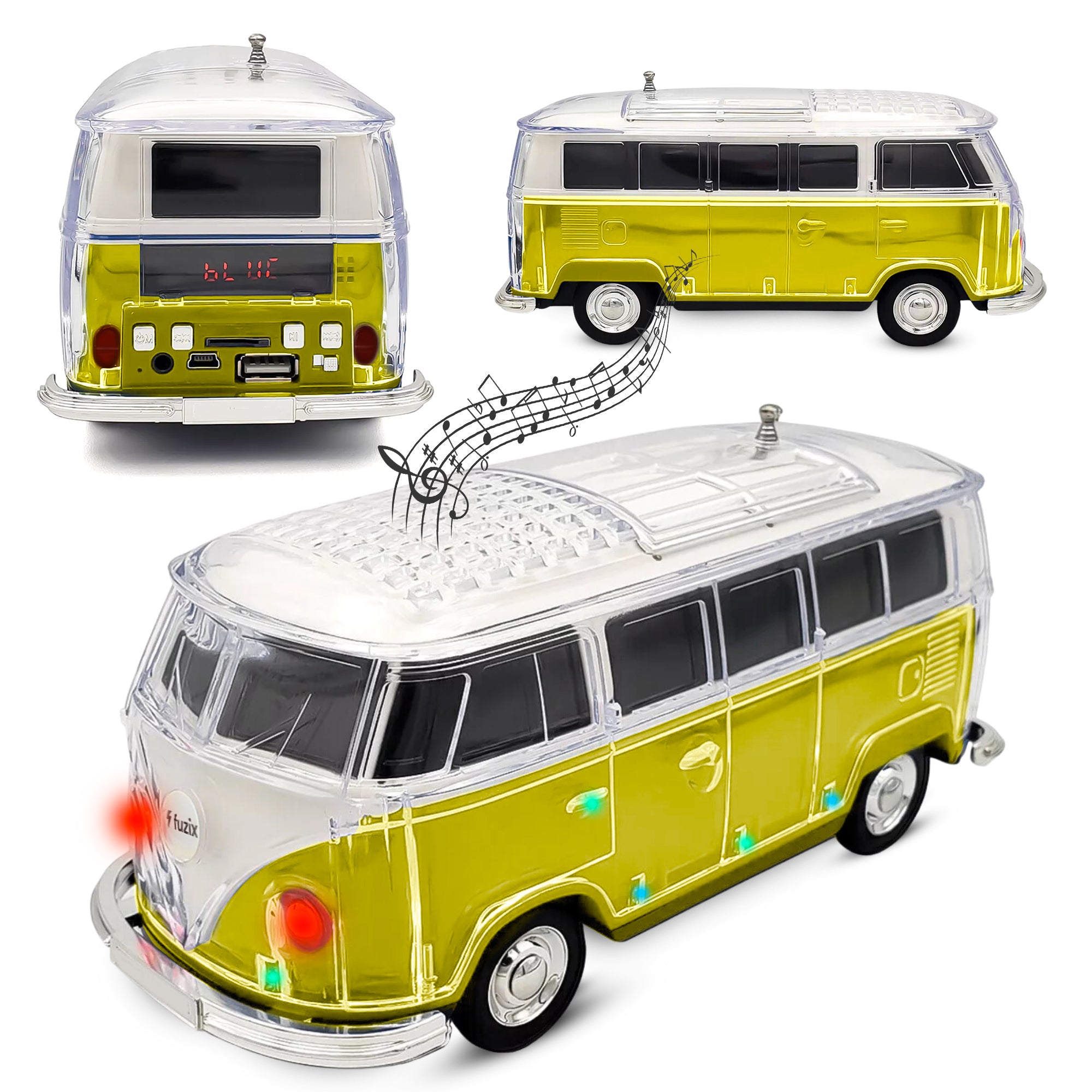 WS-267 Bluetooth Speaker Car Replica Retro Ride with FM Radio, USB, SD, AUX Input LED
