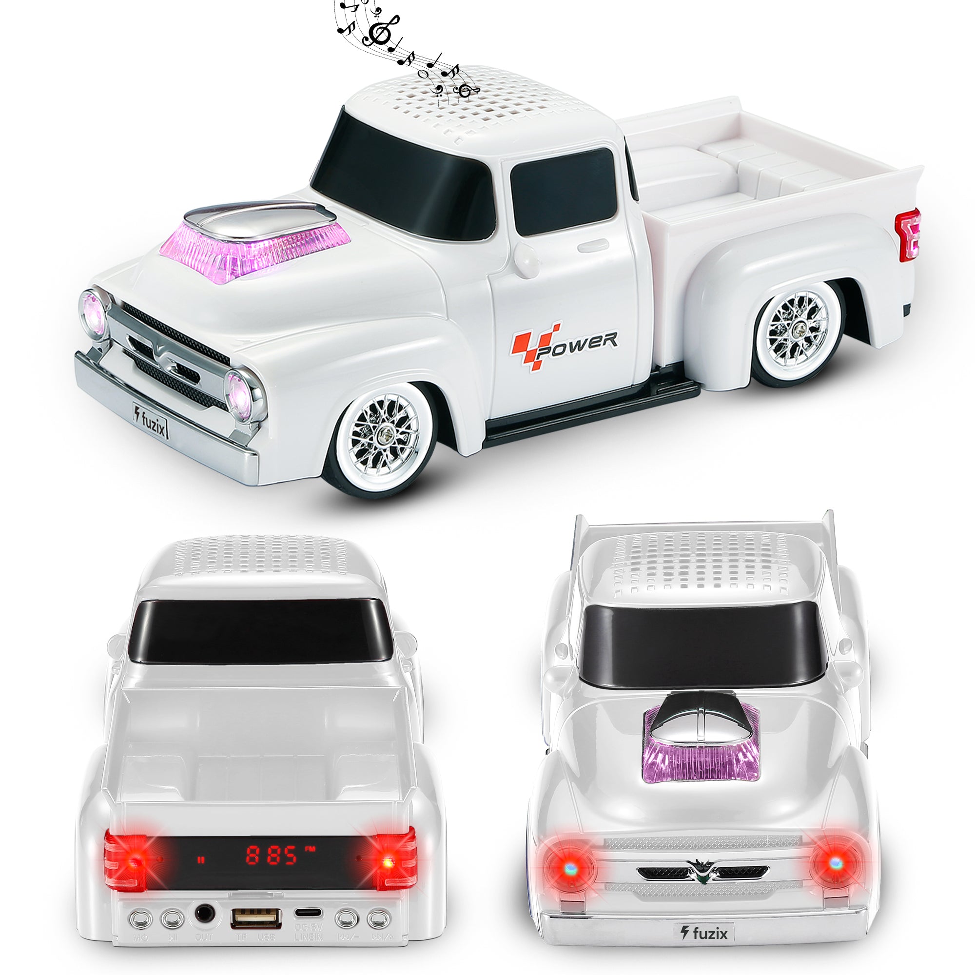 Fuzix WS-538 Car Bluetooth Portable Speaker with LED AUX USB FM Rechargeable