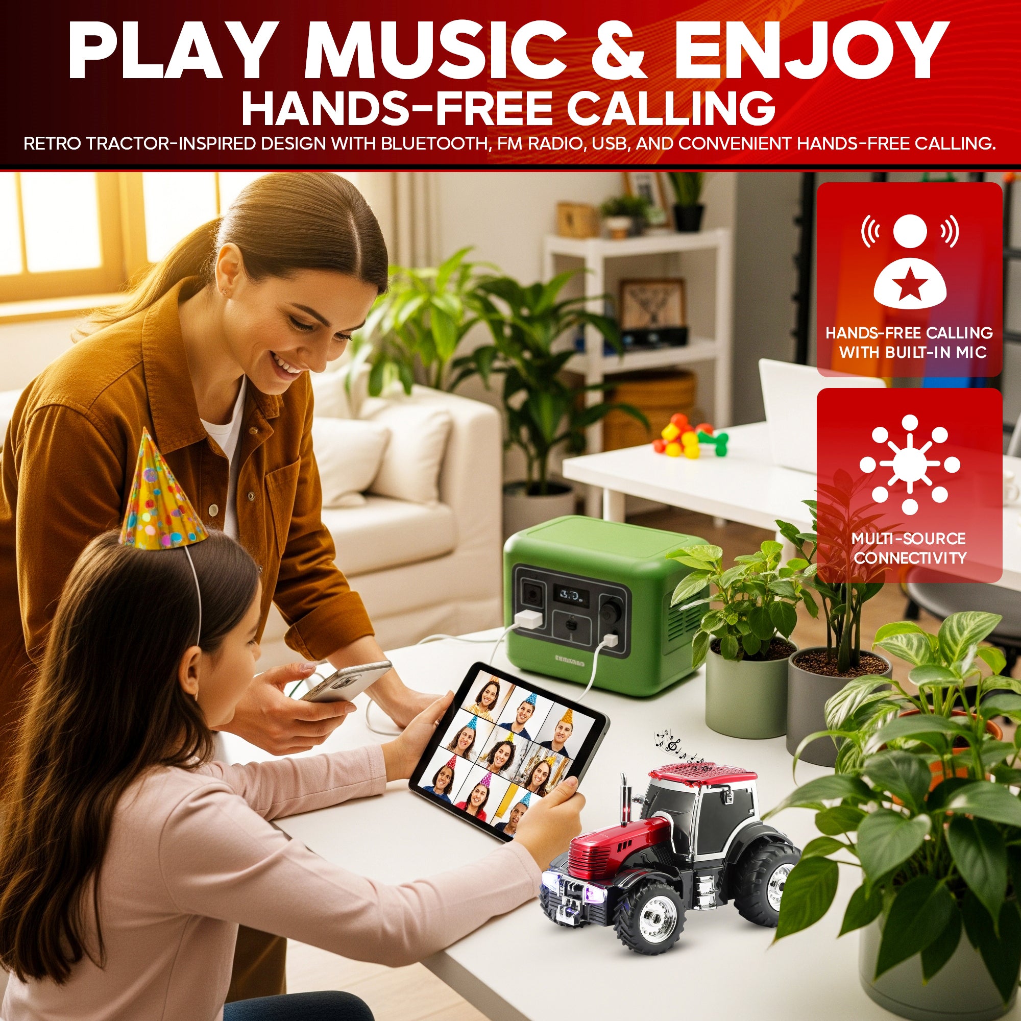 Fuzix WS-560 Car Bluetooth Portable Speaker with LED AUX USB FM Rechargeable