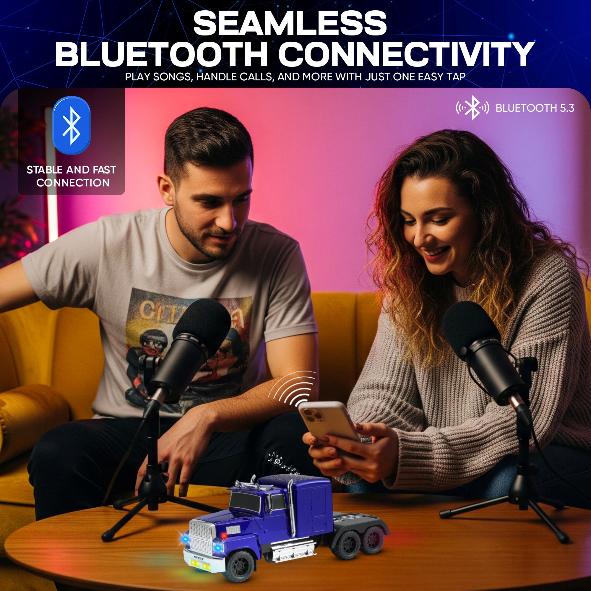 Fuzix WS-570 Car Bluetooth Portable Speaker with LED AUX USB FM Rechargeable