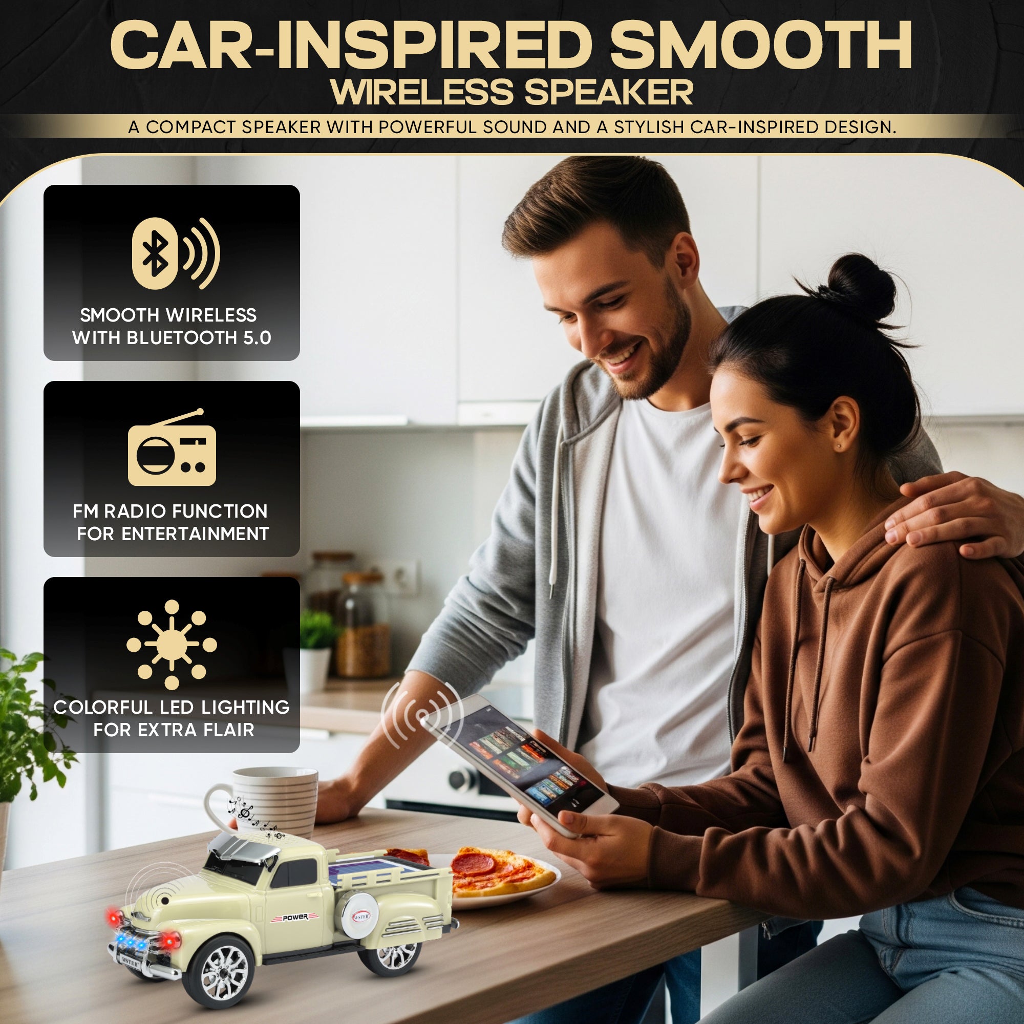 Fuzix WS-695 Car Bluetooth Portable Speaker with LED AUX USB FM Rechargeable