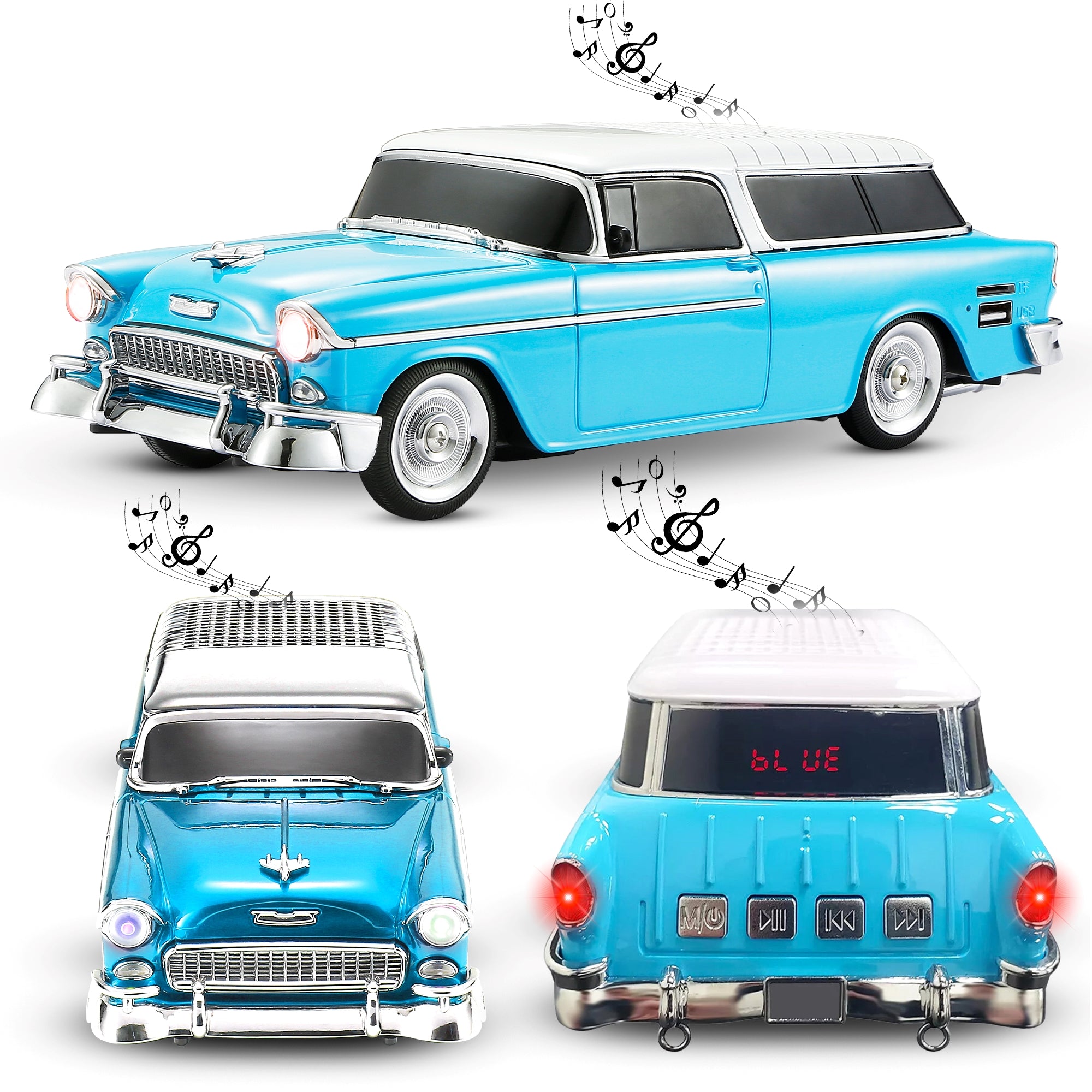 Fuzix WS-1955 Car Bluetooth Portable Speaker with LED AUX USB FM Rechargeable