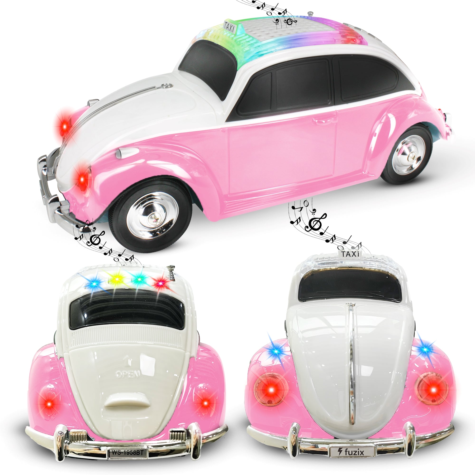 Fuzix WS-1958 Car Bluetooth Portable Speaker with LED AUX USB FM Rechargeable