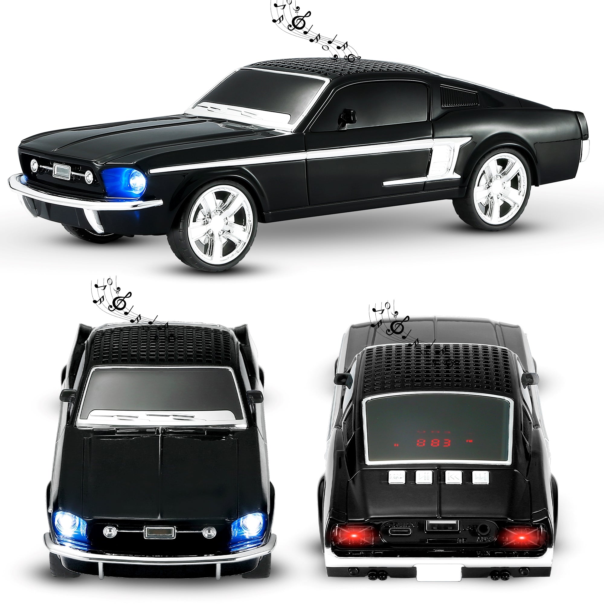 Fuzix WS-1967 Car Bluetooth Portable Speaker with LED AUX USB FM Rechargeable