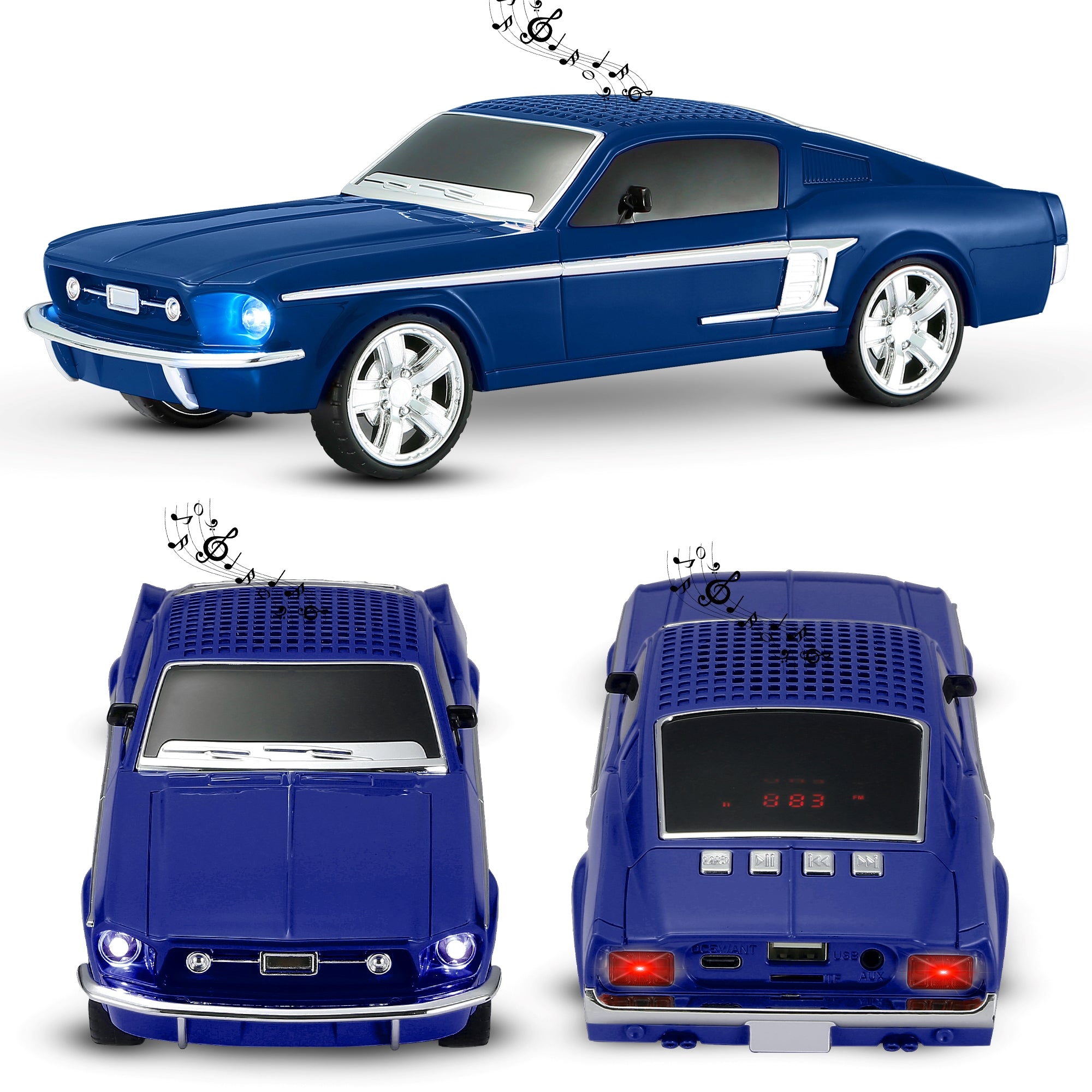 Fuzix WS-1967 Car Bluetooth Portable Speaker with LED AUX USB FM Rechargeable