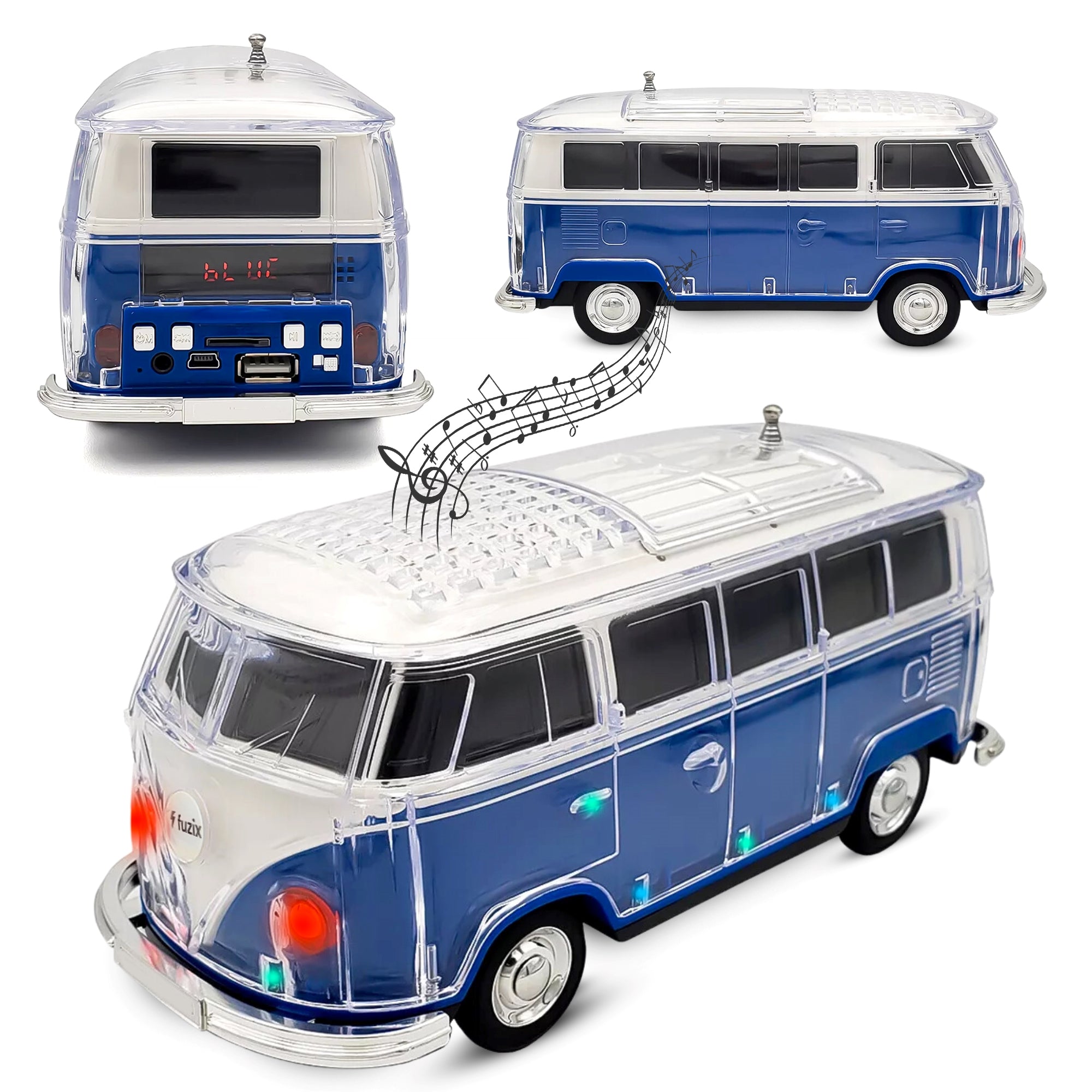 WS-267 Bluetooth Speaker Car Replica Retro Ride with FM Radio, USB, SD, AUX Input LED