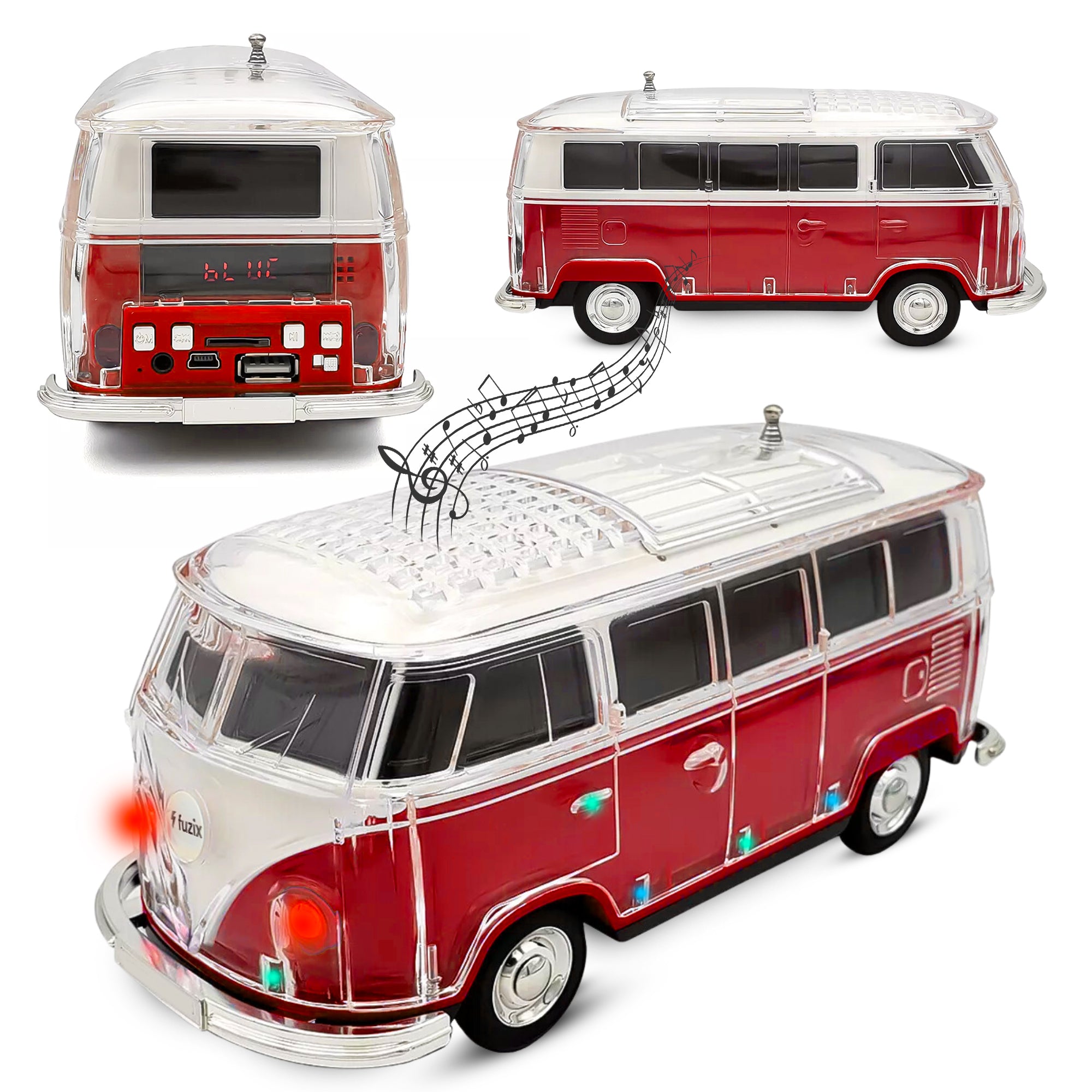 WS-267 Bluetooth Speaker Car Replica Retro Ride with FM Radio, USB, SD, AUX Input LED