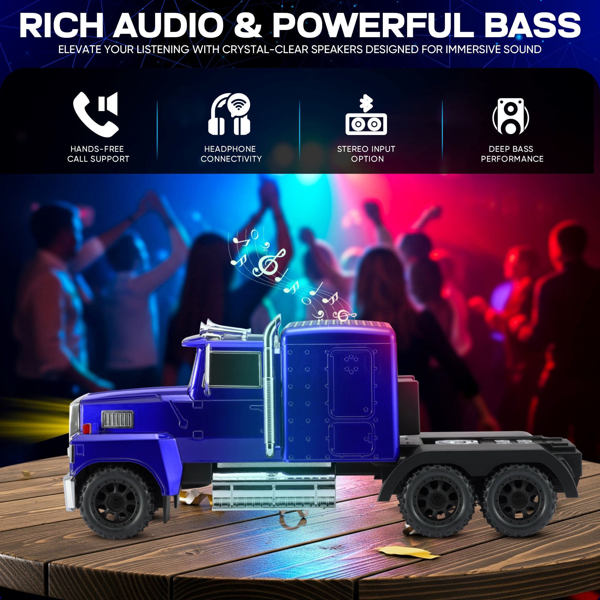 Fuzix WS-570 Car Bluetooth Portable Speaker with LED AUX USB FM Rechargeable
