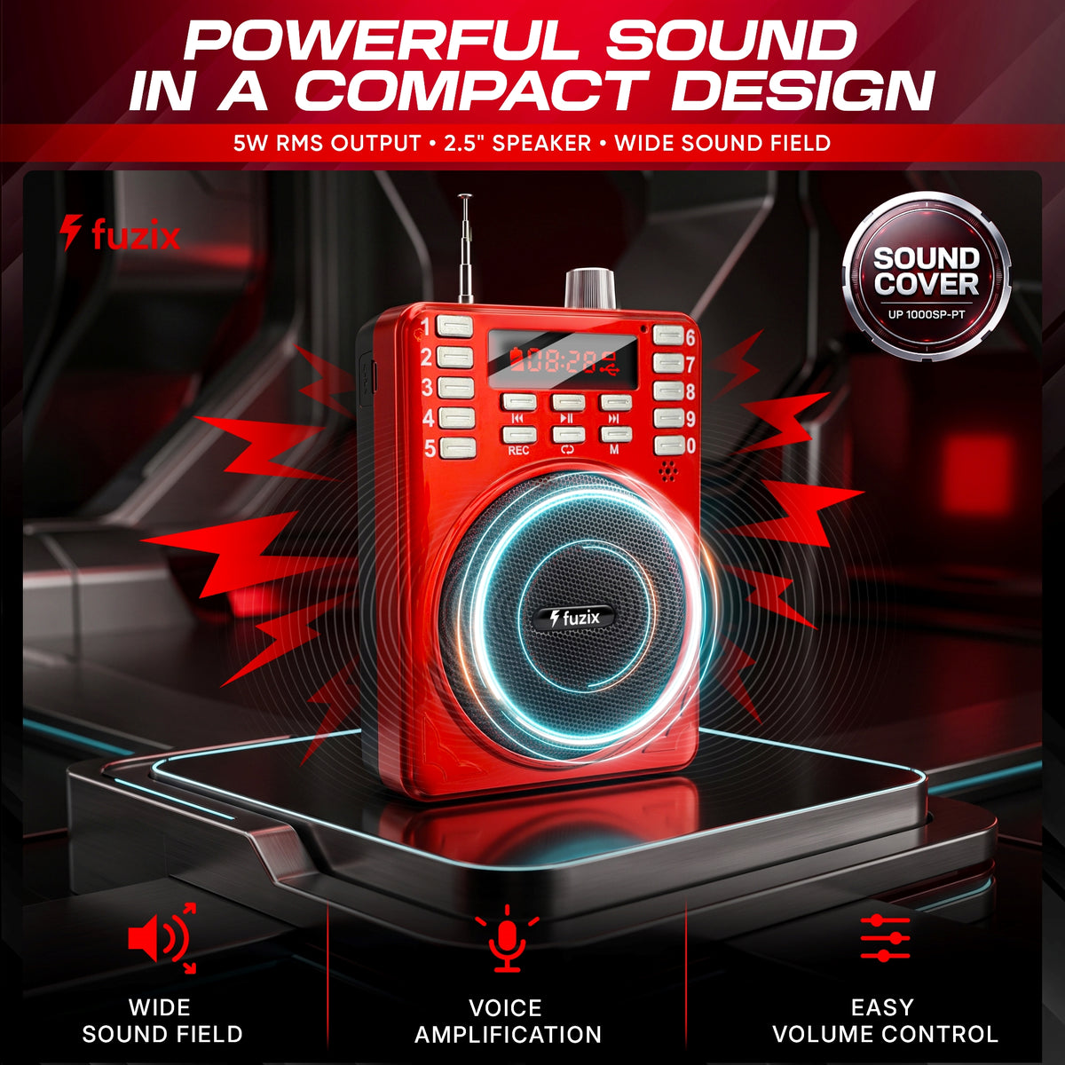 Fuzix Z-127 Portable Bluetooth Speaker & Voice Amplifier with Headset Mic, FM Radio